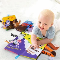 baby toys for early childhood education tear not rotten cloth book with english marine animal three dimensional tail cloth book