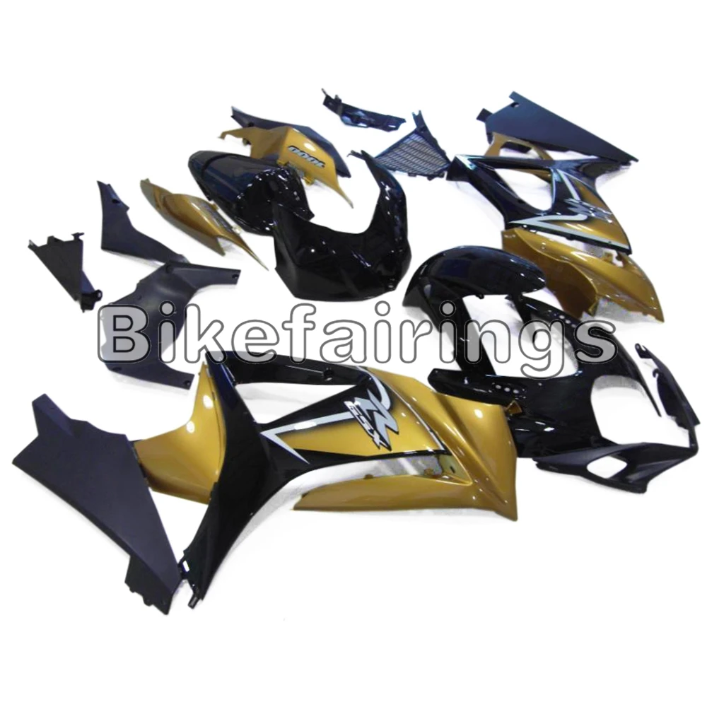 

Черные и золотые Рамы кузова для спортбайка Suzuki GSXR1000 K7 2007 2008 ABS впрыска GSXR 1000 07 08 комплект обтекателей