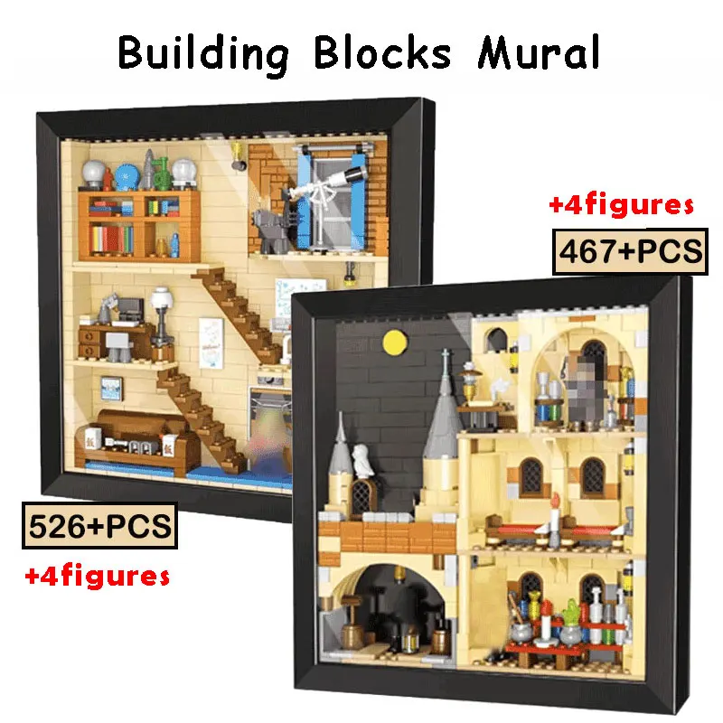 Арт серия идеи картина внутри рамки строительные блоки с фигурками роспись Декор