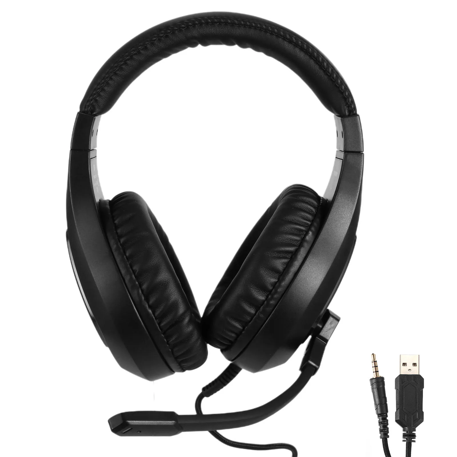 

Игровая гарнитура, проводные наушники для ПК, USB 3,5 мм, гарнитура с объемным звуком и микрофоном, игровые наушники, гарнитура для ноутбука и п...