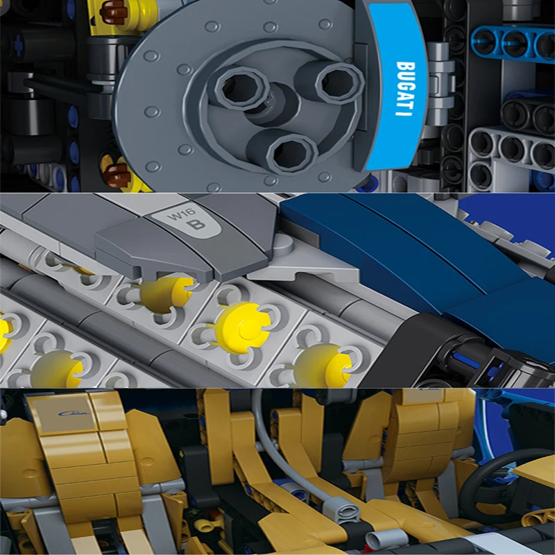 Супер гоночный автомобиль Bugattied Chiron модель 1:8 статические строительные блоки 4031