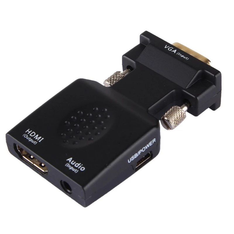 VGA to HDMI Adapter 1080 P Converter micro interface Male Female with AUX Audio Port for Laptop HDTV Projector | Электроника
