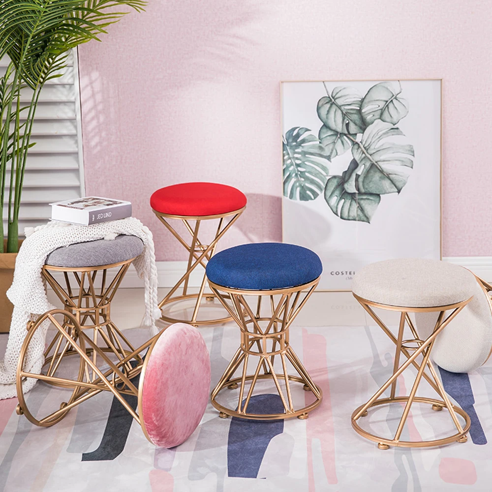 Железный стул для переодевания с кольцами модный из кованого железа тканевая