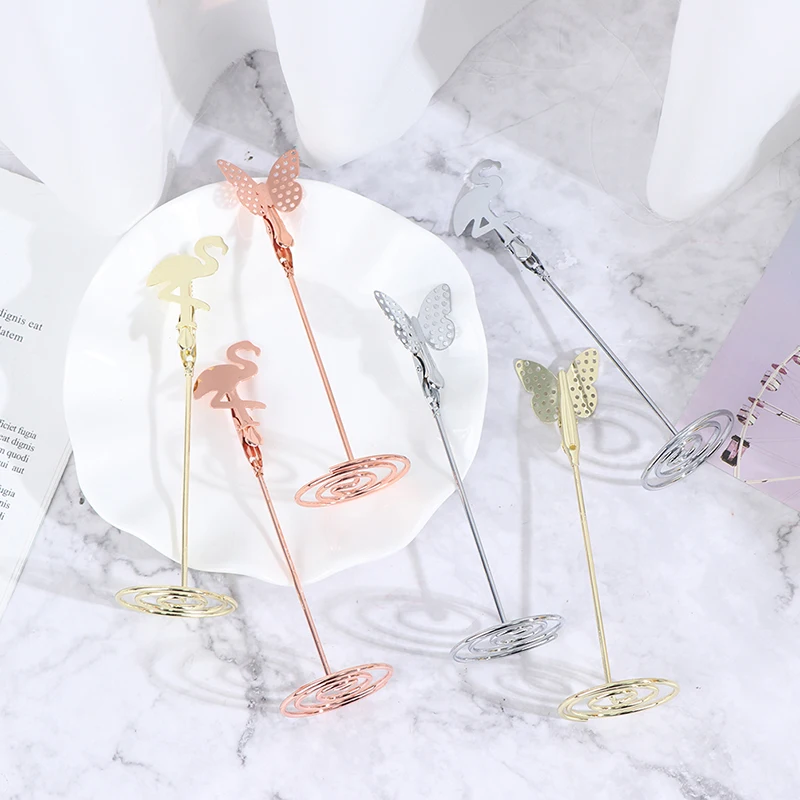 

Romantic Desk Metal Wire Clip DIY Craft Photo Card Memo Note Holder Crocodile Home Desktop Decor