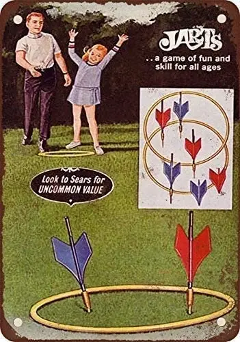 

JUCHen 1969 Jarts Lawn Darts Game Aluminum Sign Metal Pub Club Cafe bar Home Wall Art Decoration Poster 8x12 Inches