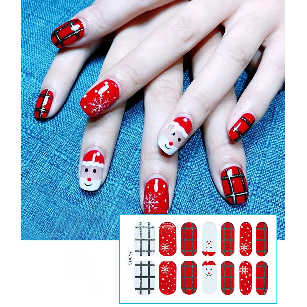 

New Winter Christmas Style Snowflake Full Wraps Nail Art Water Transfer Stickers Manicure Decals Diy