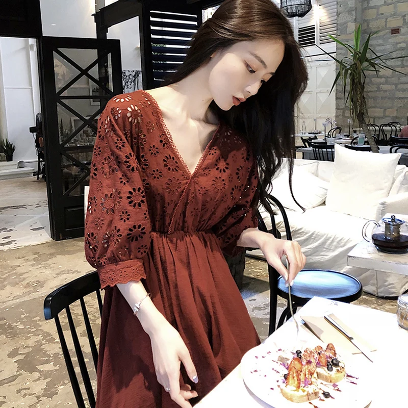 2019 новые модные женские платья весна и лето тонкое платье|Женские платья| |