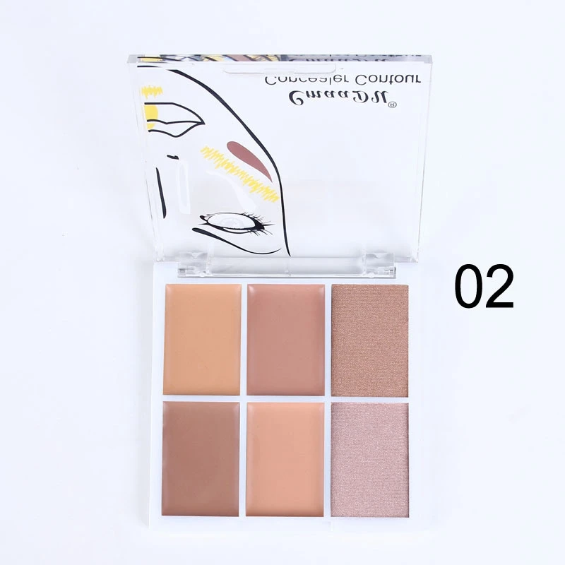CmaaDu Concealer Cream Primer Paleta De Corretivo Profissional 6 Colors Cosmetic Camouflage Palette Face Makeup |