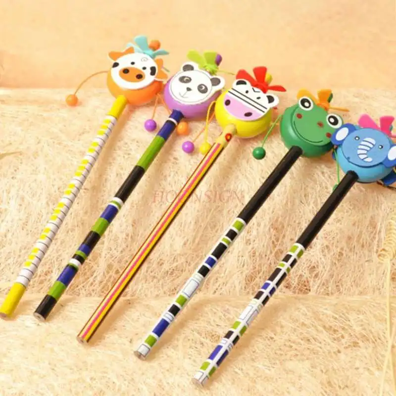 

creative pen 1pcs Painted wooden rattle pencil multi-shaped student pencil HB graphite pen student creative