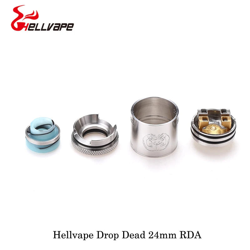 Электронная сигарета helvape Drop Dead 24 мм RDA с полимерным наконечником одна/двойная