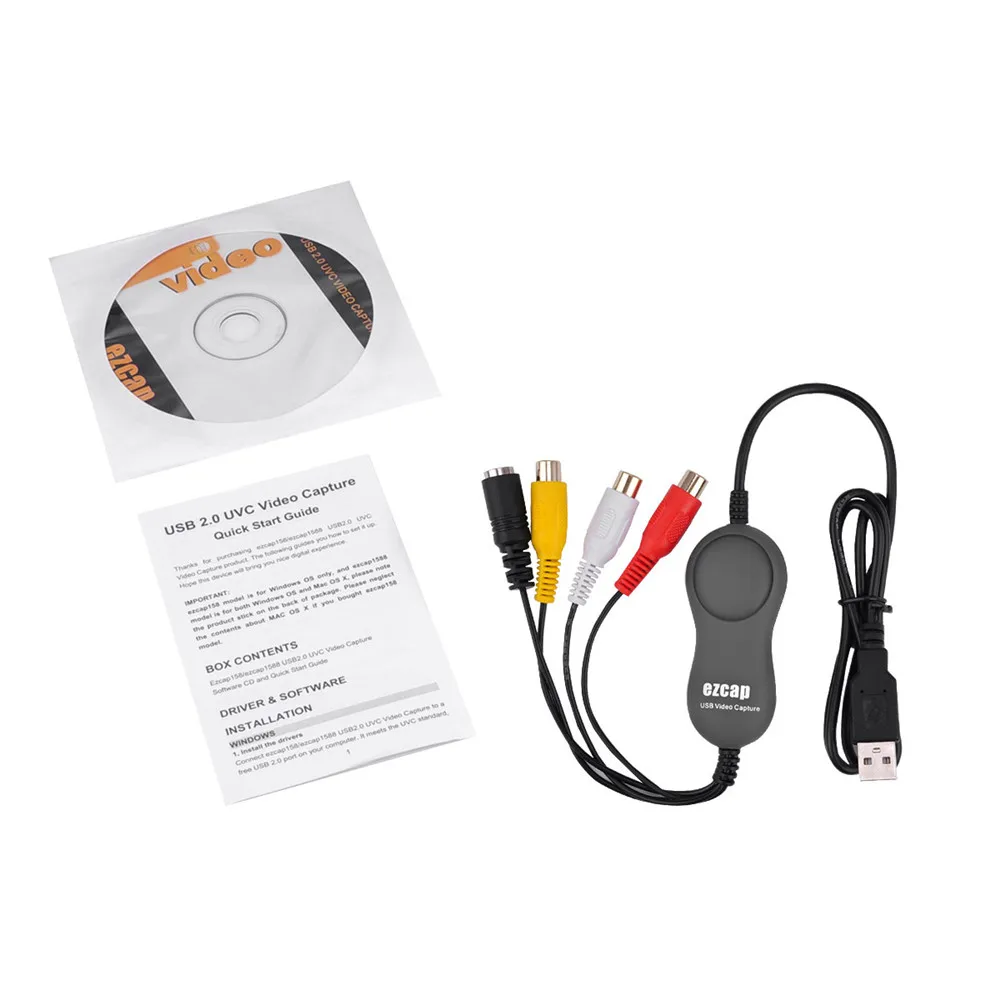 Карта видеозахвата EZCap159 с USB на AV адаптер монитор видео DVD DVR VHS для Win7/8/10 Mac OS |