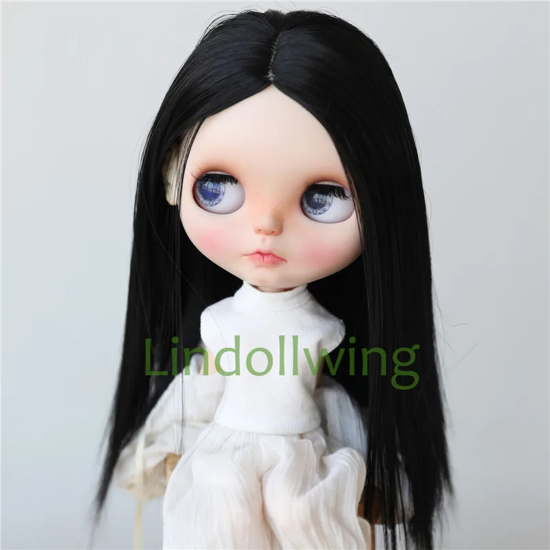9-10 Zoll Blyth Perücke langes glattes schwarzes Haar 1B – Detail 1