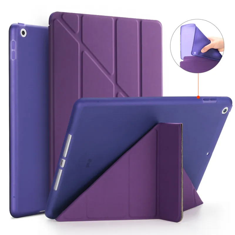 Purple Чехол для iPad 9,7, GOLP искусственная кожа Magentic Smart чехол мягкая Вернуться ТПУ Защитный чехол для iPad крышки A1822 A1823 чехол на айпад 5 6 - Цвет: Purple