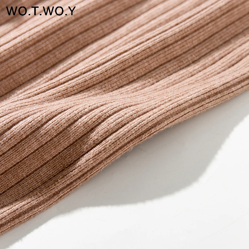 Женские трикотажные широкие брюки WOTWOY повседневные свободные средней длины с