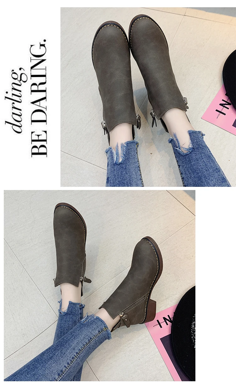 Bootee/ г.; женские ботинки на низком каблуке; обувь с круглым носком; женские резиновые сапоги; роскошные дизайнерские ботинки на молнии со шнуровкой; женские непромокаемые ботинки