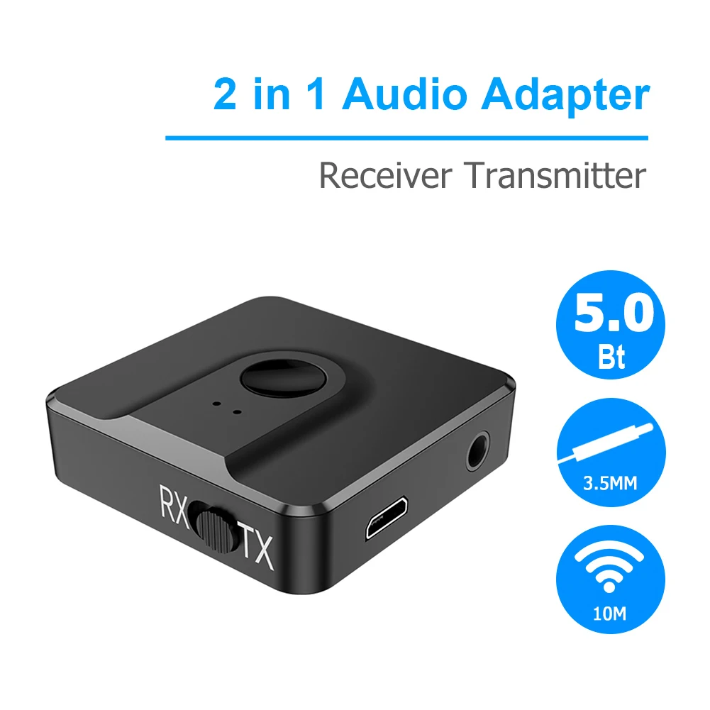 

Bluetooth-compatible 5.0 Receiver Transmitter Wireless Audio Adapter for Headphone Speaker Wireless USB Audio AUX Receiver