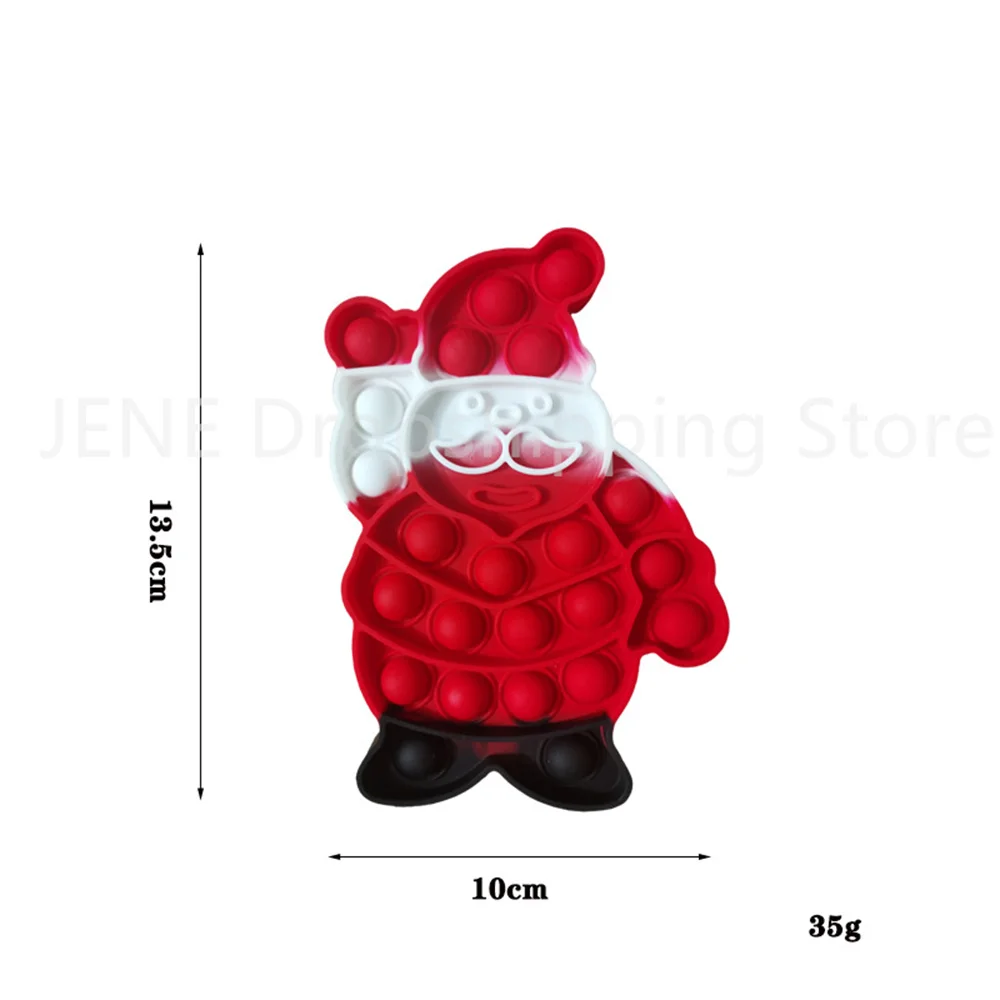 Stress Relief Poppet Tool Christmas Tree,Gloves,Hat,Socks,Santa Claus Shape Sensory Pop Push Popper Bubbles Popping Fidget Toys images - 6