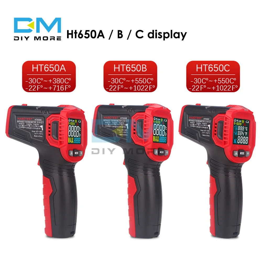 

Инфракрасный термометр HT650, Цифровая метеостанция, гигрометр, измеритель температуры и влажности, измеритель окружающего воздуха, лазерный...