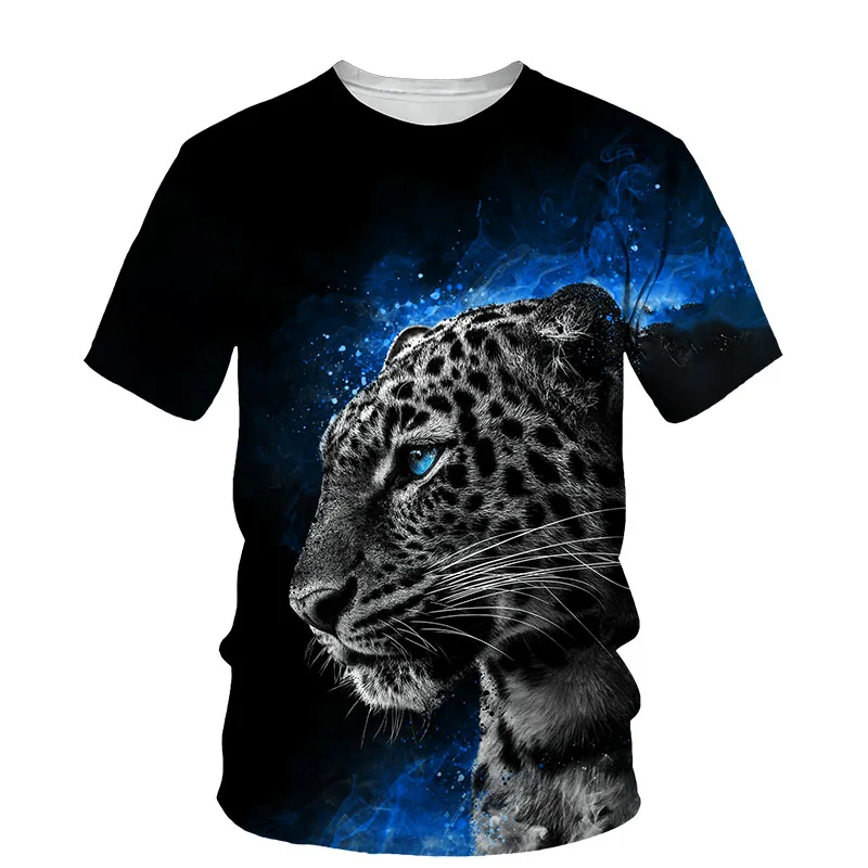 

Beast Leopard 3D Print Men T-shirt 2021 Summer New O Neck Short Sleeve Tees Tops 3D Style Male Clothes Fashion Casual T-shirts