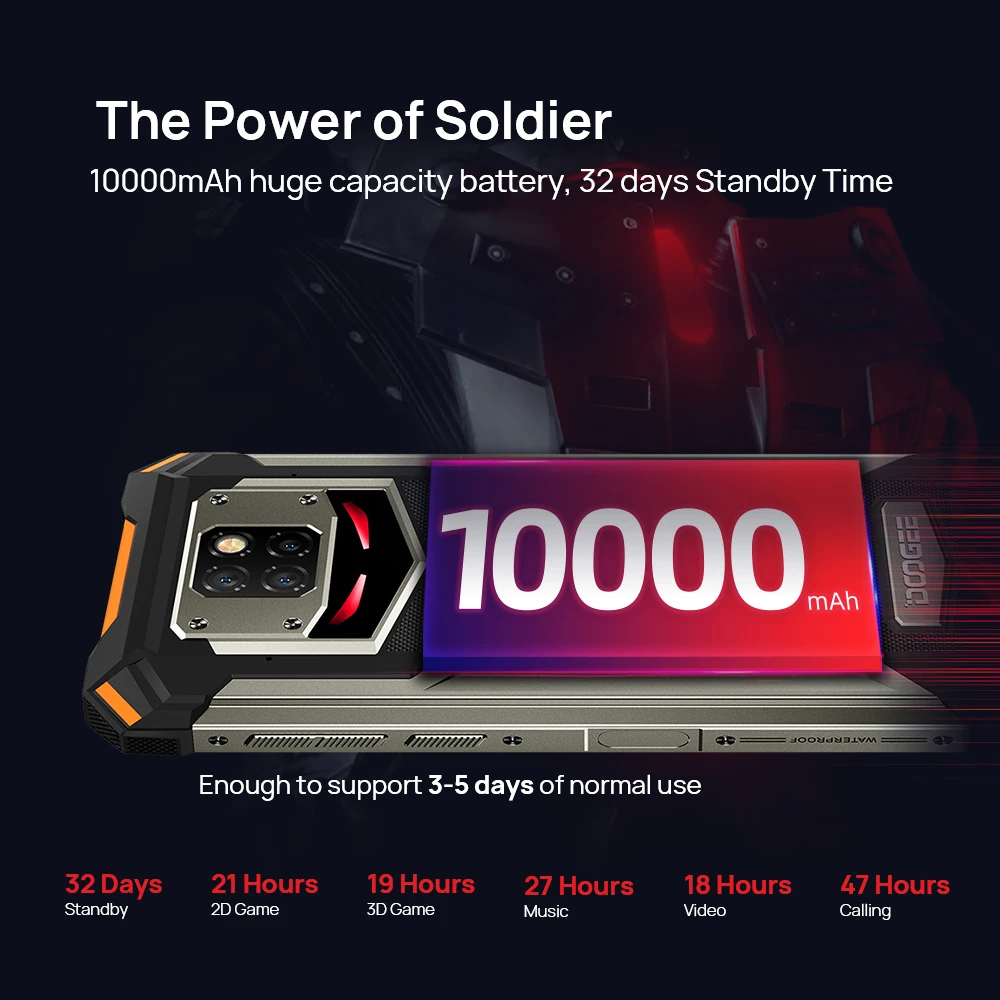 DOOGEE S88 Plus Rugged Phone 6.3” FHD 48MP AI Triple Camera 8GB RAM 128GB ROM IP68/IP69K 10000mAh Smartphone Global Version