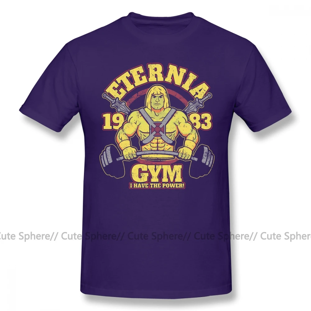 Skeletor футболка Eternia Gym Футболка мужская Милая футболка 100 хлопок короткий рукав лето 4xl Футболка с принтом - Цвет: Purple