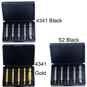 Двухсторонний экстрактор поврежденных винтов, 5 шт., 4341 или S2, #0, #1, #2, #3, #4, для удаления сломанных болтов, шпилек, сорванных винтов