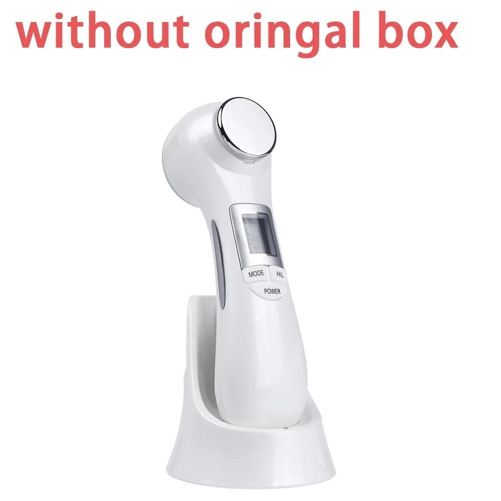 without original box 6 в 1 светодиодный RF фотон терапия лица лифтинг кожи омоложения вибрационное устройство машина EMS ионная микротоковая мезотерапия массажер - Цвет: without original box