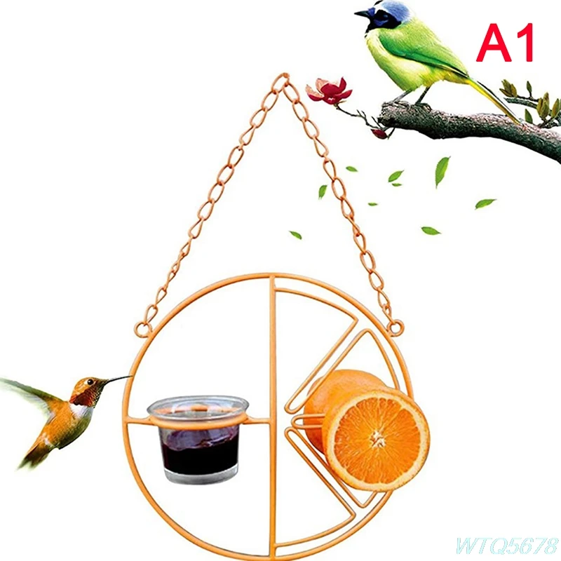 

Oriole Bird Feeder Orange Fruit Outdoor Garden Metal Hanging Drinking Portable
