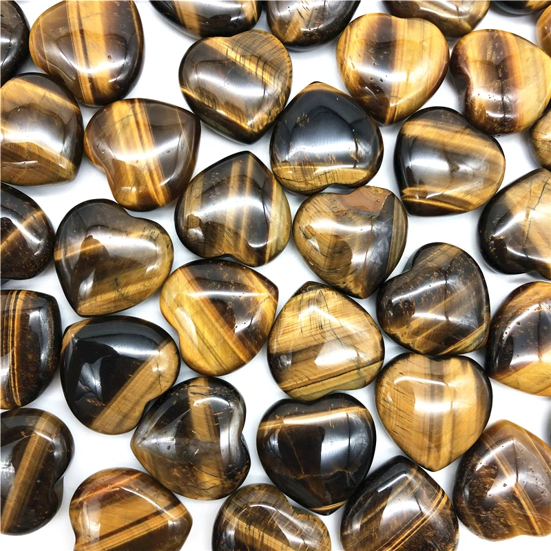 

Beautiful 1/2pcs Natural Tiger Eye Stone Heart Shaped Crystal Gemstone Healing Chakra Polished Natural Quartz Crystals