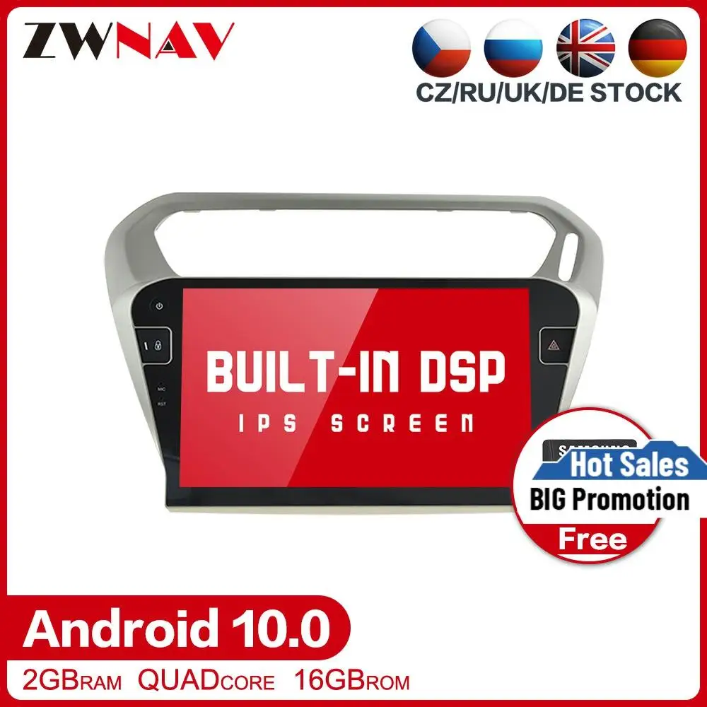 DSP Android 10 0 автомобильный DVD стерео Мультимедиа для PEUGEOT 301 2014 2018 радио GPS Навигация