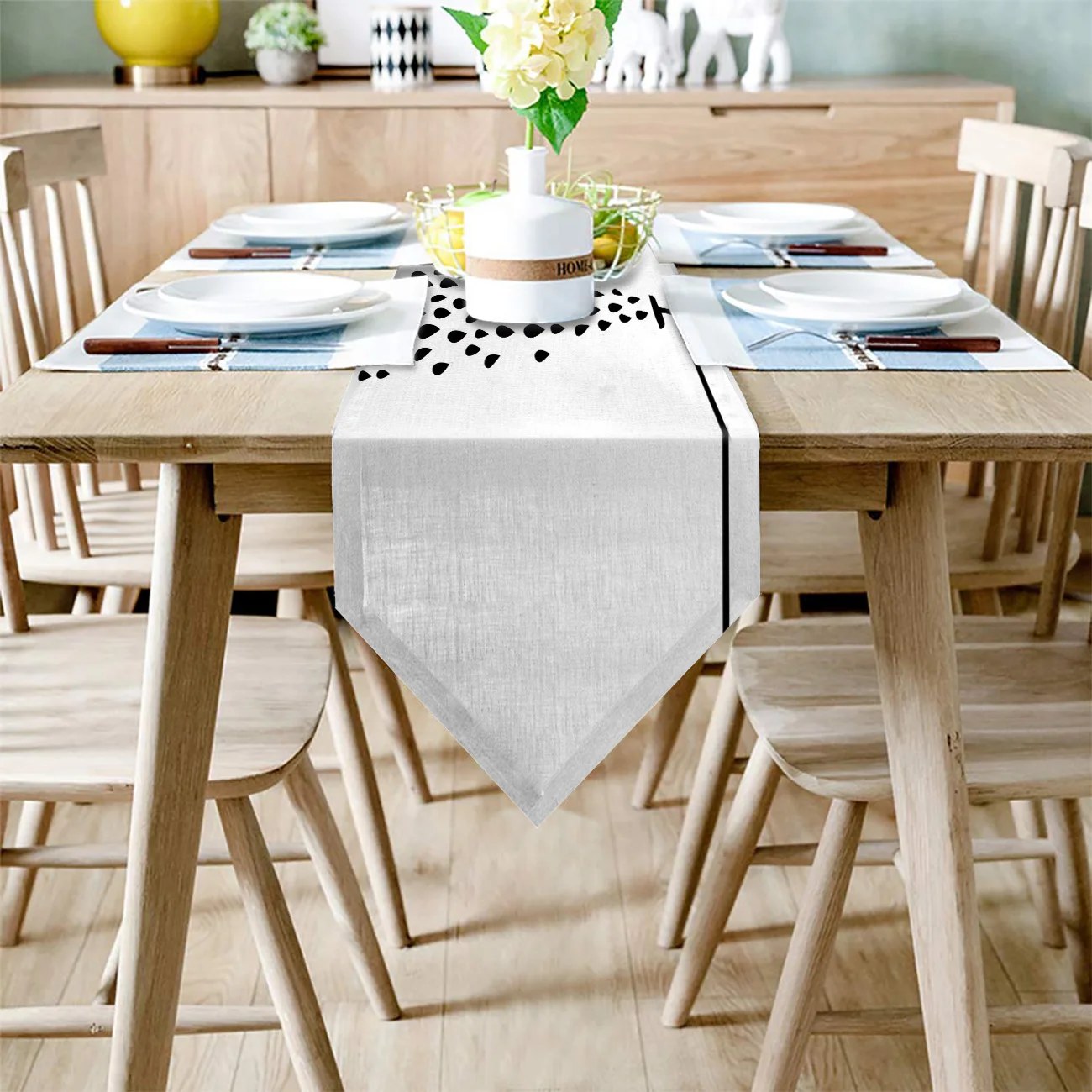 Душ капает черно-белые скатерти рождественские украшения стола для дома