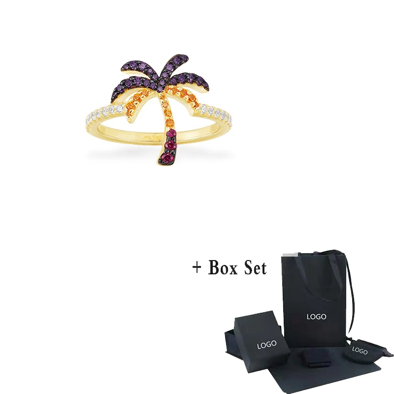 

2021 Fashion Jewelry Ring Tropical Flower Seahorse Pearl Shiny Color Crystal Ring Ladies Fashion Jewelry Gift Free Shipping