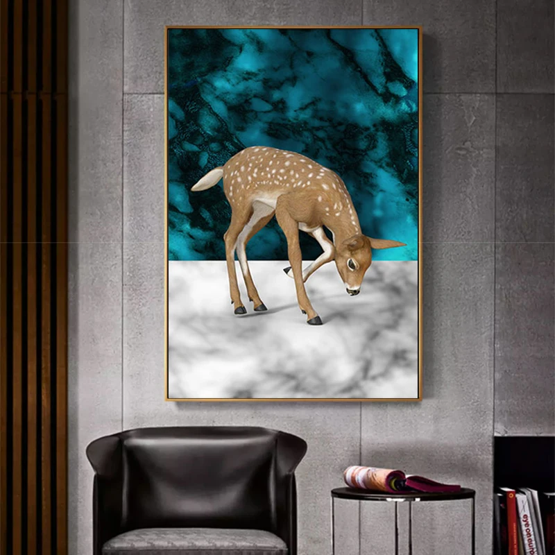 RELIABLI искусство Олень жираф фотографии животных холст Картина Wall ART для Гостиная
