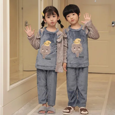 Пижама детская фланелевая утепленная с длинным рукавом на флисе|Комплекты пижам|