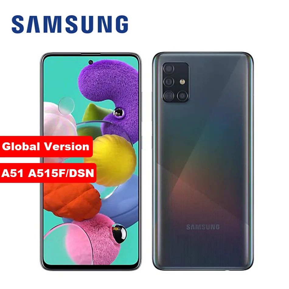 Смартфон Samsung Galaxy A51 A515F/DSN глобальная версия 2020 мобильный телефон Гб ПЗУ 8 ГБ/6 ГБ