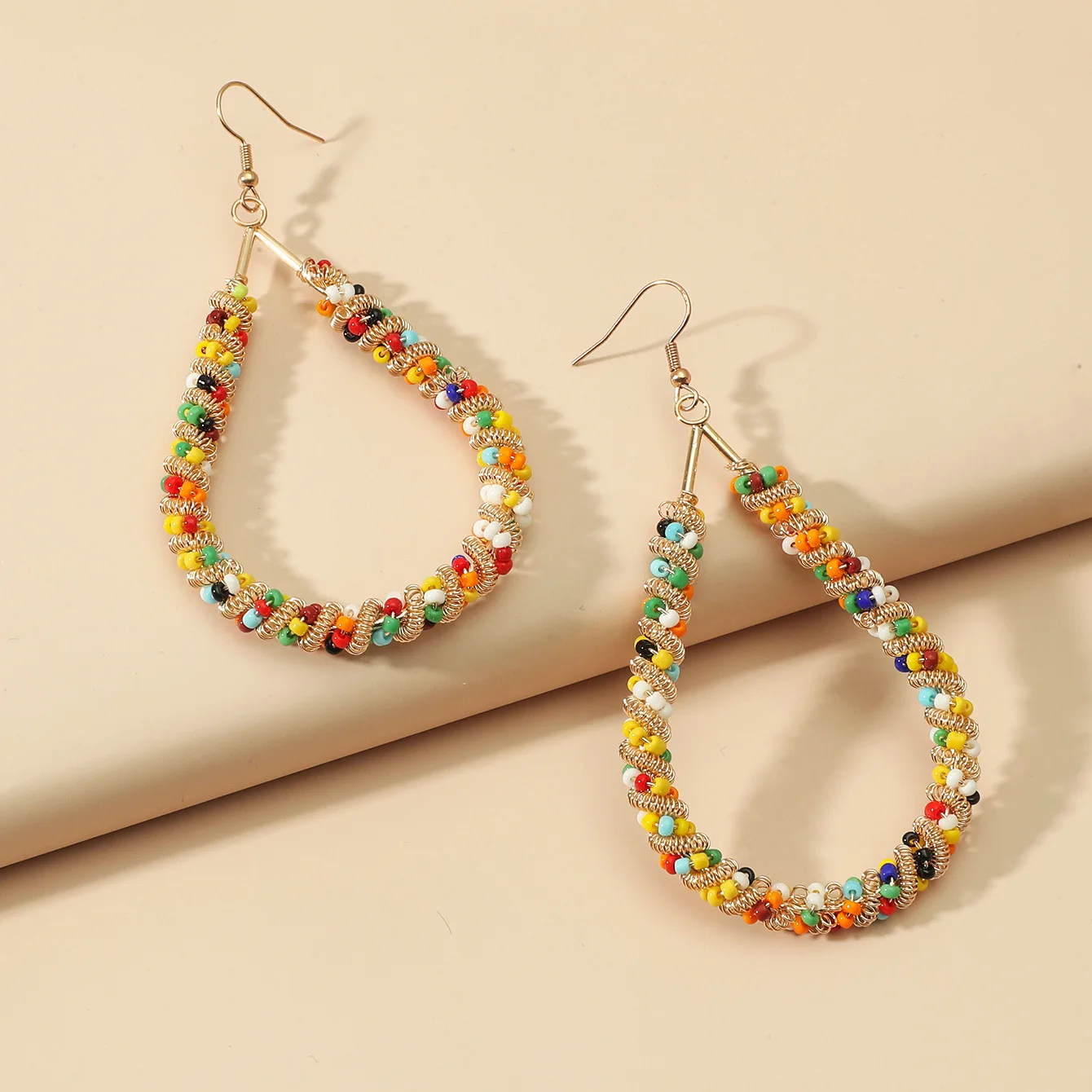 

Miyuki Rainbow Statement Drop Earring Beaded Handmade Jewelry For Women Vintage Summer Earring Friendship Girl Gift