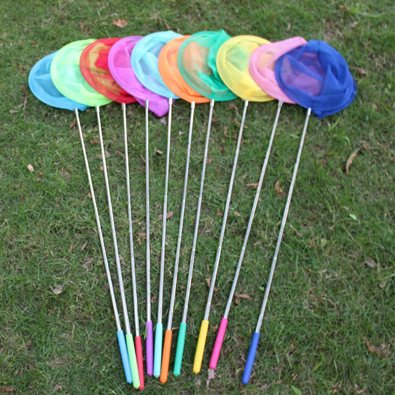 

Outdoor Children's Fishing Net Rainbow Beach Park Retractable Kids Butterfly Net Small Insect Catching Net