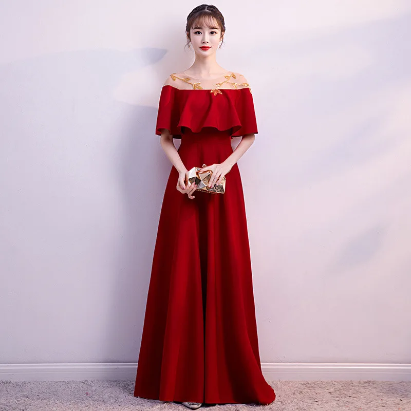 

Lady Embroidery Party-dress Long Evening Dress Wedding Bridesmaid Celebrity Formal Banquet Host Elegant Noble Вечернее платье