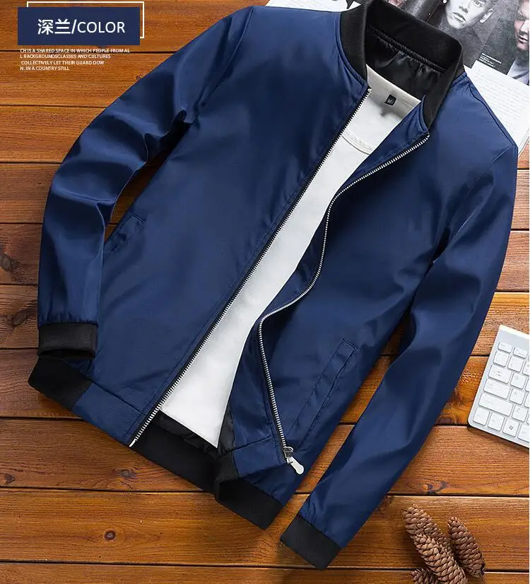 

2022 Spring Autumn Jackets Men New Casual Solid Fashion Streetwear Jacket Mens Slim Fit Outwear