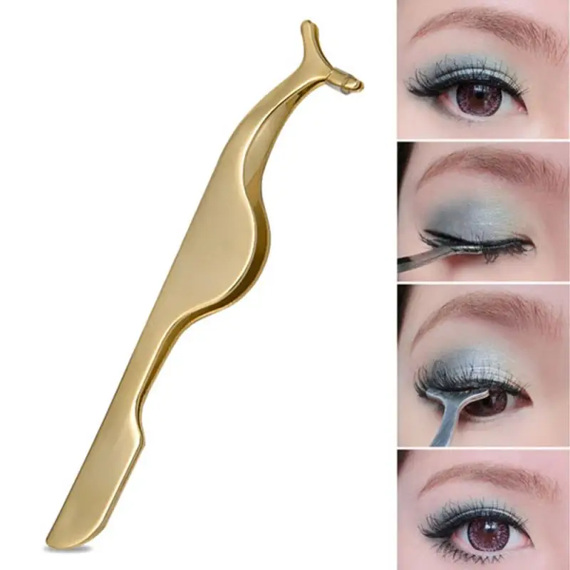 

1PC Portable Stainless Steel Eyelashes Clip Fake Eye Lash Auxiliary Eyelash Curlers Eyelash Applicator Eyelash Tweezers Tools