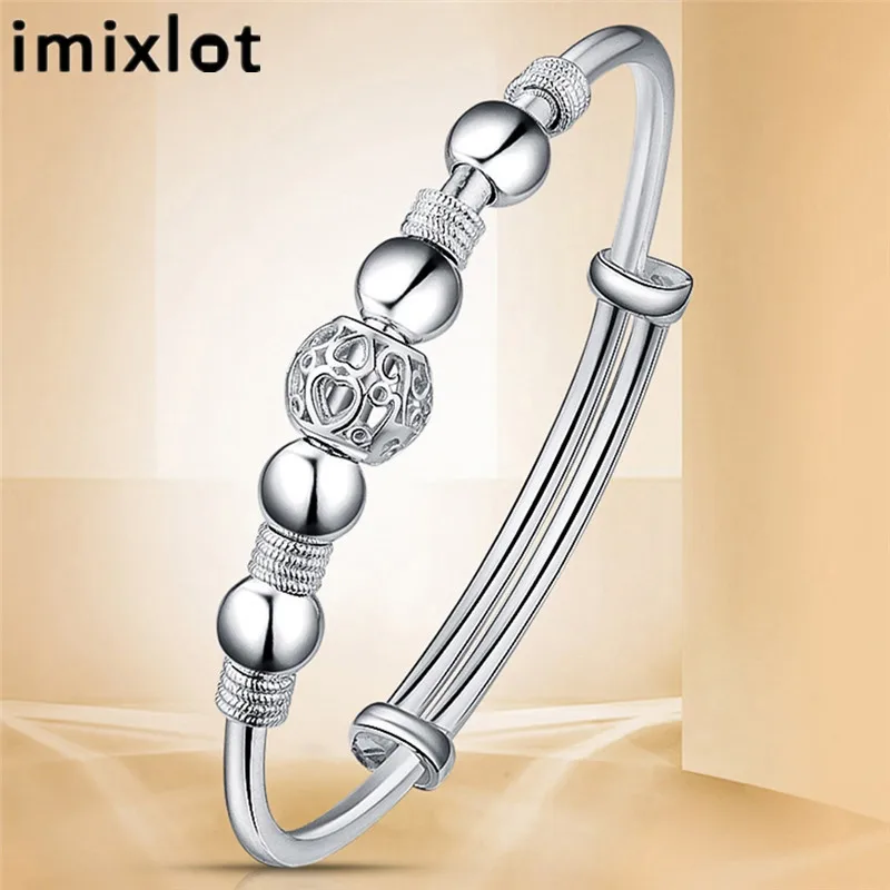 Imixlot Регулируемый s-образный браслет с пряжкой белый медный из бисера глиняный