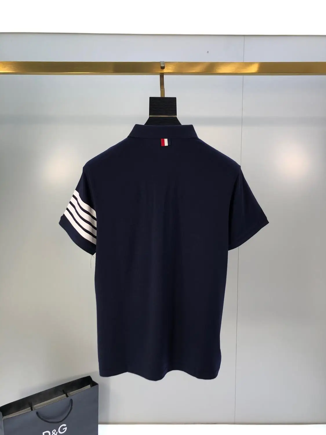 

Summer new mercerized cotton contrast four bar men's Polo Shirt