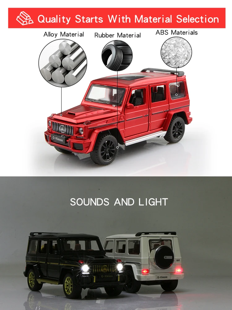 Детская Игрушечная модель автомобиля из сплава 1:32 AMG G63 внедорожник чечжи