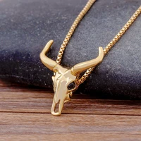 fashion design deer head pendant necklace modern simple creative christmas new year gift for women men lucky party birthday gift