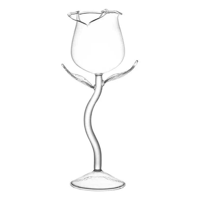 

Fancy Red Wine Goblet Wine Cocktail Glasses 100ml Rose Flower Shape Wine Glass Party Barware Drinkware
