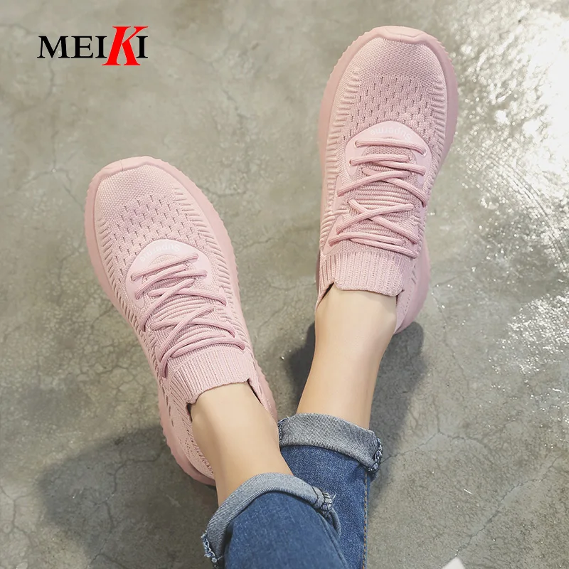 MEIKI/2019 г. Летняя женская повседневная обувь белые кроссовки из флока на платформе