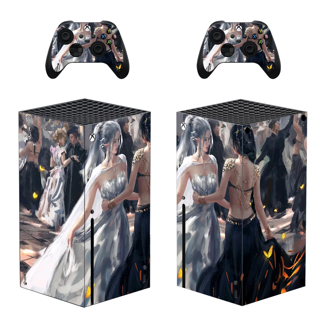 

Наклейка для консоли Xbox серии X, 2 контроллера, стиль 1