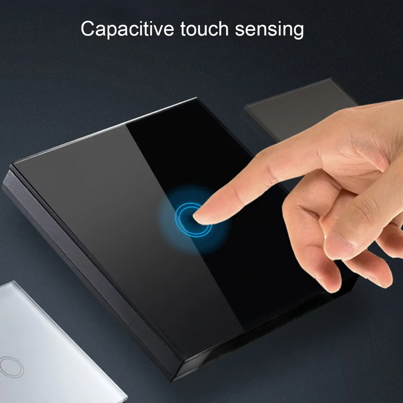 1/2/3 Gang 1 Way Touch Switch EU UK 220V Lamp Sensor Wall Crystal Glass Panel LED Light Screen | Обустройство дома