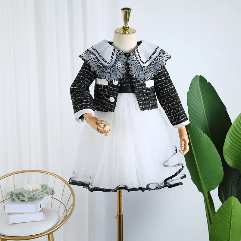 Осенний костюм для девочек Новинка 2019 года Женское пальто с отворотами и