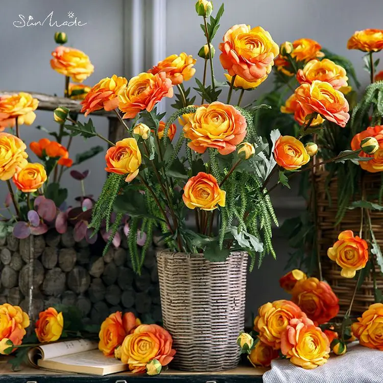 SunMade новинка пионовые ветки с 3 головками искусственный шелковые цветки пиона